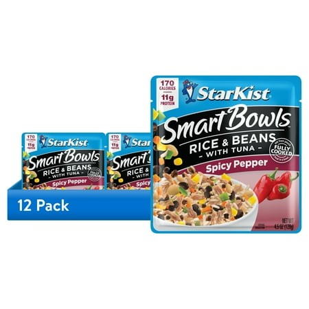 (12 Pack) StarKist Smart Bowls Tuna Rice & Beans Spicy Pepper  4.5 Oz Pouch