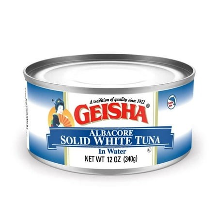 GEISHA Solid White Tuna in Water 12oz(Pack of 24)  Canned Albacore Tuna | No Trans Fat - No Sugar Added – Kosher Certified – Gluten Free – Omega