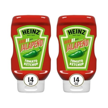 Heinz Tomato Ketchup Blended with Jalapeno  14 Oz Squeeze Bottle (2 Pack)