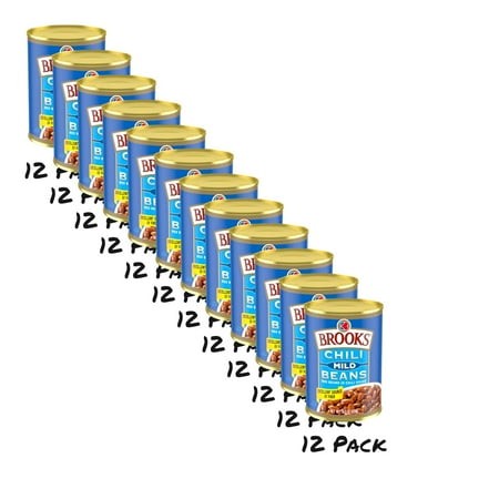 ( 12 Pack) Brooks Chili Beans  Canned Red Beans in Chili Sauce  Mild Flavor  15.5 Oz
