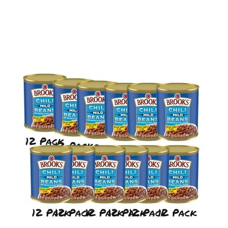 ( 12 Pack) Brooks Chili Beans  Canned Red Beans in Chili Sauce  Mild Flavor  30.5 Oz