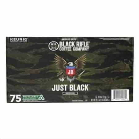 Black Rifle Coffee Company Just Black  Medium Roast K-Cup Coffee Pods 75 Count..pack of 2
