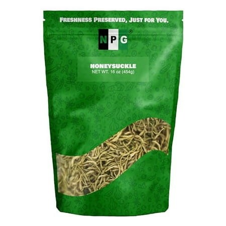 NPG Dried Honeysuckle Bulk 16 Oz  Jin Yin Hua  Natural Chinese Herbal Tea  Sweet Floral Aroma  Resealable Packaging  Versatile for Relaxing Teas  Trad