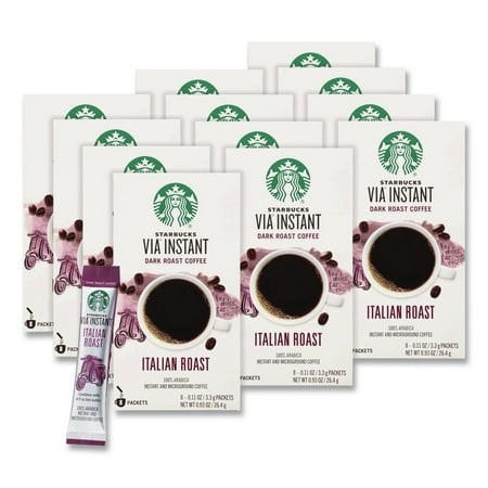 Starbucks 12407838 0.11 Oz VIA Ready Brew Coffee - Italian Roast (12/Carton)