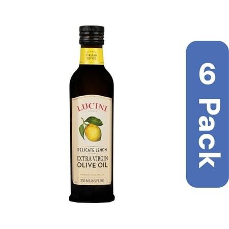 Lucini Lemon Infused Extra Virgin Olive Oil 250 Ml 8.5 Oz (Pack of 6)