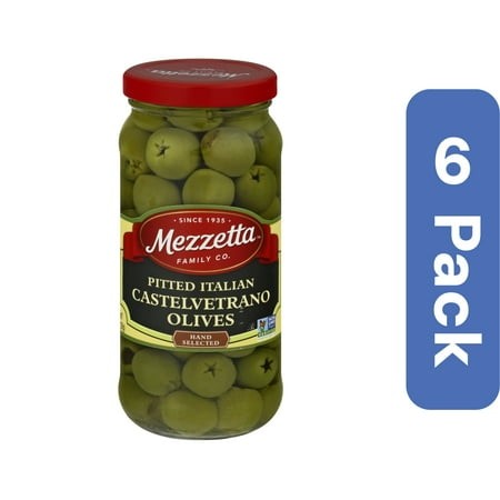 Mezzetta Pitted Castelvetrano Olives 8 Oz (Pack of 6)