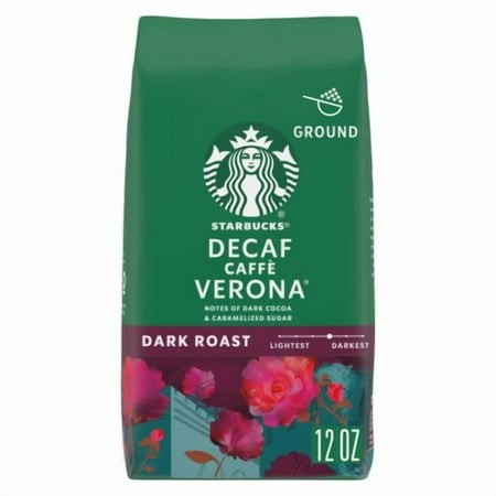 2X-Starbucks Decaf Caffe Verona Dark Roast Ground Coffee - 12 Oz