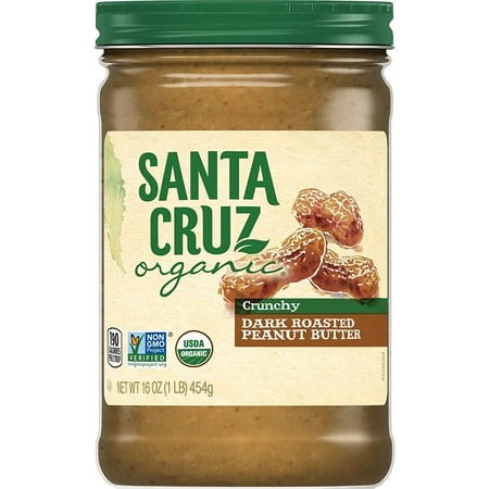 2X-Santa Cruz Organic Dark Roasted Crunchy Peanut Butter - 16 Oz