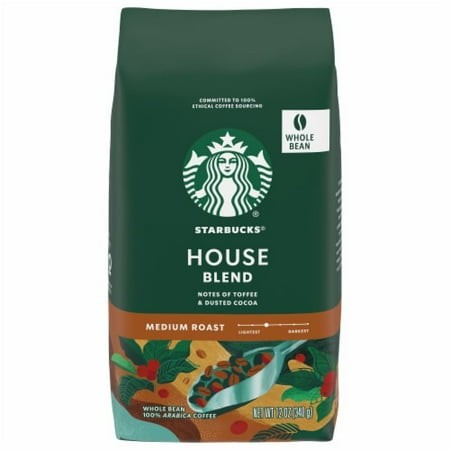 Starbucks House Blend Medium Roast Whole Bean Coffee - 12 Oz