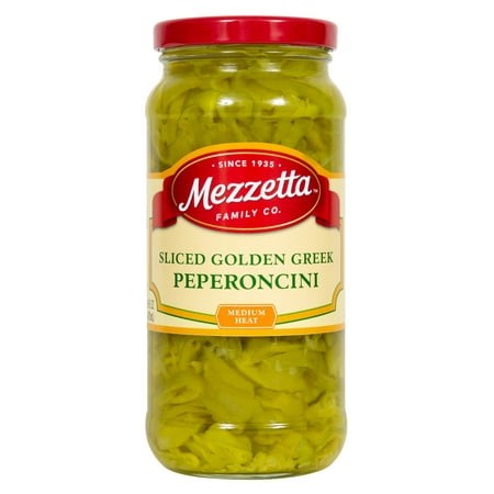 2X - Mezzetta Golden Greek Peperoncini  Deli-Sliced  16 Ounce