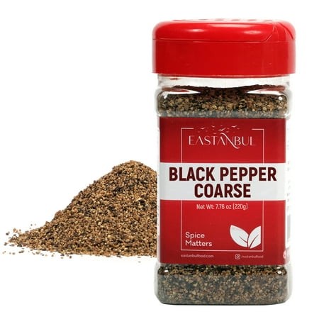 Eastanbul Coarse Black Pepper Ground  Cracked Black Peppers  7.76oz