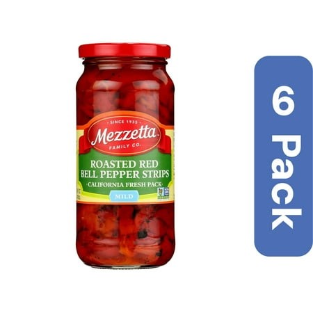 Mezzetta Roasted Bell Pepper Strips 16 Oz (Pack of 6)