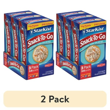 (2 Pack) StarKist Snack-to-Go Ready-to-Eat Classic Tuna Salad Kit with Crackers  3.6 Oz  3 Pack