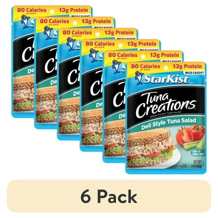 (6 Pack) StarKist Tuna Creations  Deli Style Tuna Salad  Wild Caught  13g Protein  3 Oz Pouch