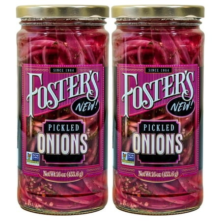 Foster S Pickled Red Onions in a Jar  16oz  2 Pack  Traditional Vegetables Recipe for Over 40 Years  Low Calorie Snack Chopped Onion  Gluten Free  Fat