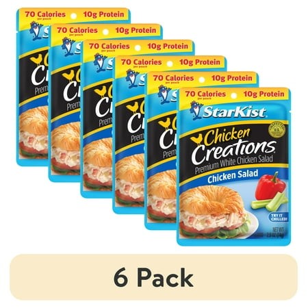 (6 Pack) StarKist Chicken Creations  Chicken Salad  Gluten Free  10g Protein  2.6 Oz Pouch