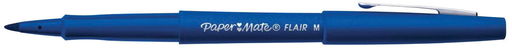 Paper Mate Flair Felt Tip Pens, Medium Point, Blue, Pack of 12