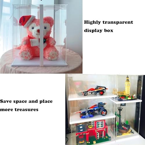 Acrylic Display Case, for Lego 10277 Locomotives Model ，Dustproof Transparent Collections Display Case. (Display Box Only) (White Base) thumbnail