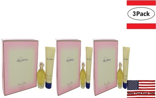 3 Pack SO DE LA RENTA by Oscar De La Renta Gift Set - 3.4 Oz Eau De Toilette Spray + 6.7 Oz Body Lotion for Women