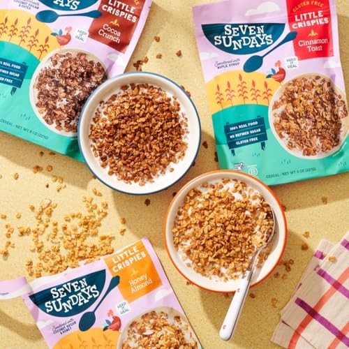 Seven Sundays Little Crispies Cereal, High Protein, Gluten-Free Kids Snack & Breakfast – Made with Real Ingredients, No Sugar Alcohols – Healthy A thumbnail