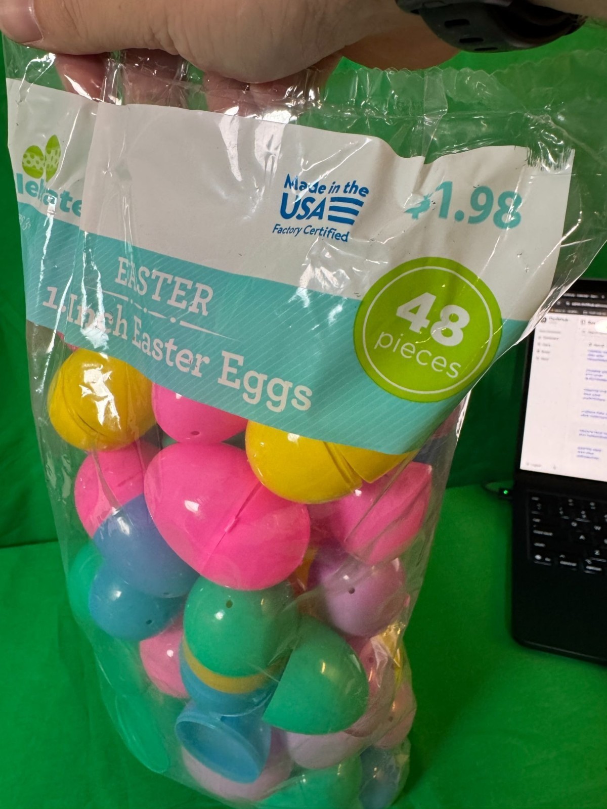 Celebrate! 1.5\" Easter Eggs 48 Pieces Made in USA 2 Packs