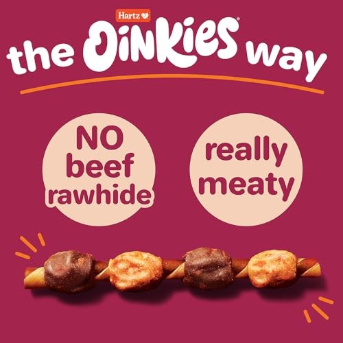 Hartz Oinkies Hearty Kabob Dog Treats with 100% Real Chicken, Duck, Sweet Potato & Carrot, Rawhide-Free, Natural Dog Treats, Highly Digestible Long La thumbnail