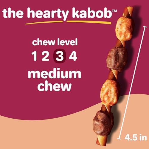 Hartz Oinkies Hearty Kabob Dog Treats with 100% Real Chicken, Duck, Sweet Potato & Carrot, Rawhide-Free, Natural Dog Treats, Highly Digestible Long La thumbnail