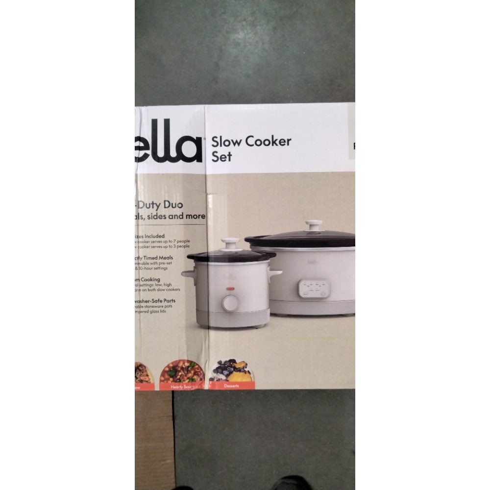 Bella Slow Cooker Set - Heavy Duty Duo, Includes Two Cookers
