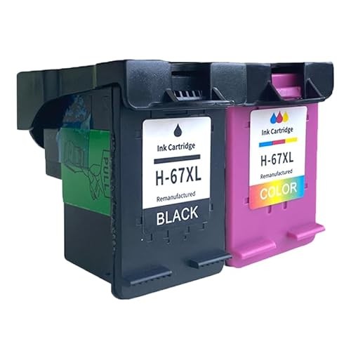 TINNYTT 67XL Ink Cartridges Replacement Compatible 67XL for HP DeskJet 1255 2721 2722 2723 2724 2725 Printer(1Black, 1Cyan, 1Yellow, 1Magenta),Four Co