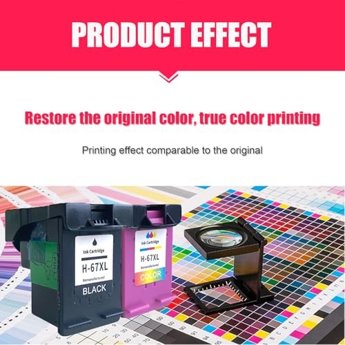 TINNYTT 67XL Ink Cartridges Replacement Compatible 67XL for HP DeskJet 1255 2721 2722 2723 2724 2725 Printer(1Black, 1Cyan, 1Yellow, 1Magenta),Four Co thumbnail