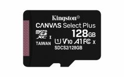 Kingston 128GB MicroSDXC Canvas Select Plus 100MB/s Read A1 Class 10 UHS-I Memory Card + Adapter SDCS2/128GB