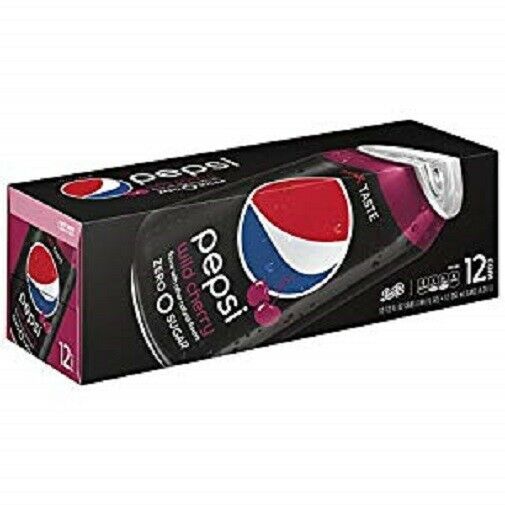 Pepsi Wild Cherry Zero Sugar Soda 12 Pack of Cans