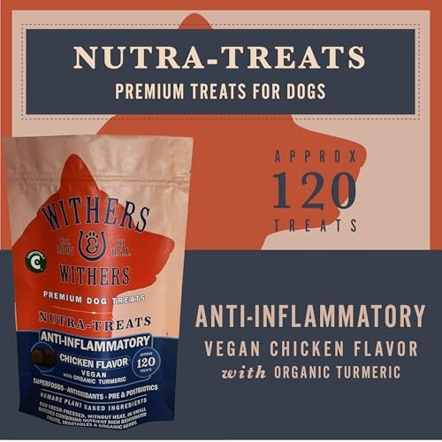 Withers & Withers Natural Dog Treats – Vegan Dog Treat with Turmeric, Vegan Chicken, Pumpkin & Sweet Potato 6 Oz, 100% Compostable Bag – Humane Pl thumbnail
