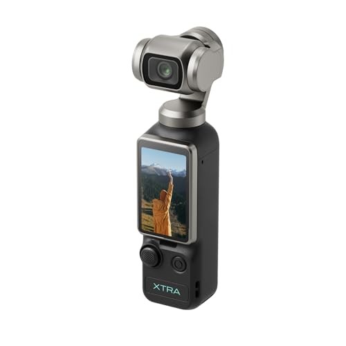 Xtra Muse, Vlogging Camera with 1' CMOS & 4K/120fps Videos, Pocket Camera with 3-Axis Gimbal Stabilizer, Fast Focusing, Face/Object Tracking, Digital