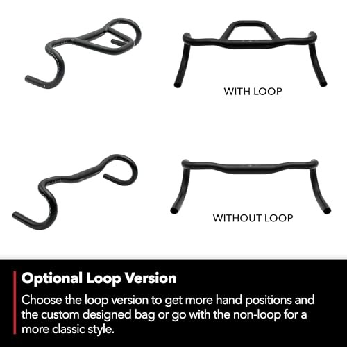 REDSHIFT Kitchen Sink Low Flare Handlebar Without Loop for Road, Gravel, Touring, and Commuter Bikes, Aluminum Drop Bar, 31.8mm Clamp, with 20mm of Ri