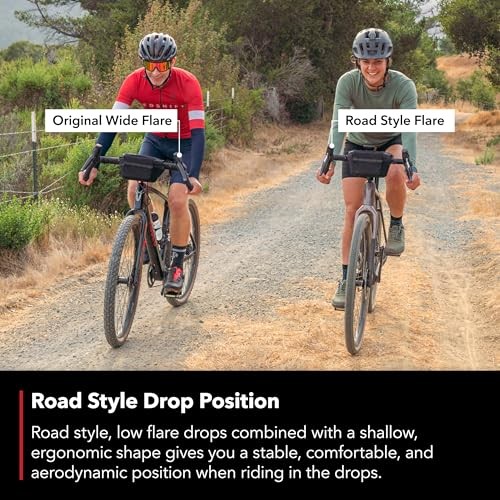 REDSHIFT Kitchen Sink Low Flare Handlebar Without Loop for Road, Gravel, Touring, and Commuter Bikes, Aluminum Drop Bar, 31.8mm Clamp, with 20mm of Ri