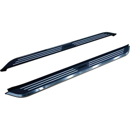 Black Horse Pinnacle Running Boards Black & Silver Compatible with 09-17 Traverse|07-09 Buick Enclave|07-17 GMC Acadia (Includes 2017 Limited Model & 