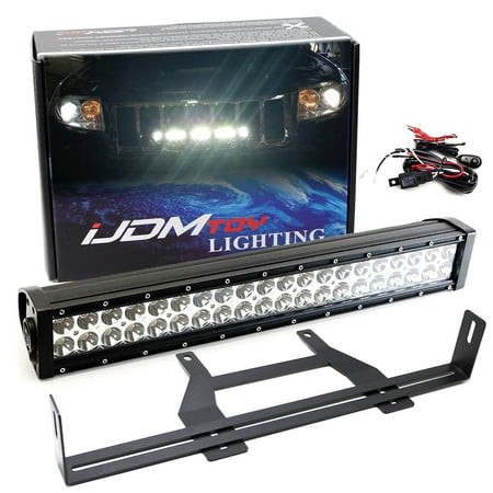 Behind Grille Mount 20-Inch LED Light Bar Kit for Jeep 2011-21 Grand Cherokee (Not for SRT)  120W High Power LED Lightbar  Inside Grill Mounting Brack