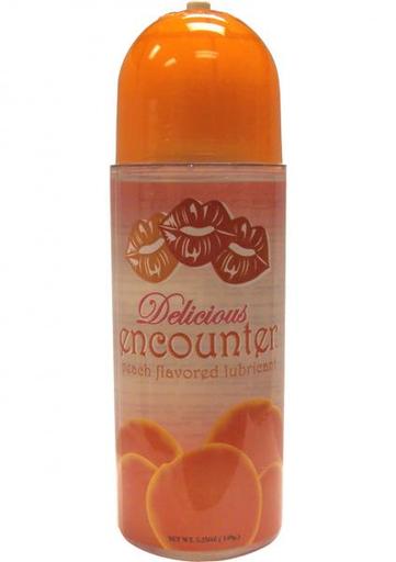Delicious Encounter Flavored Water Based Lubricant 5.25 Ounce Peach-(Package of 4)