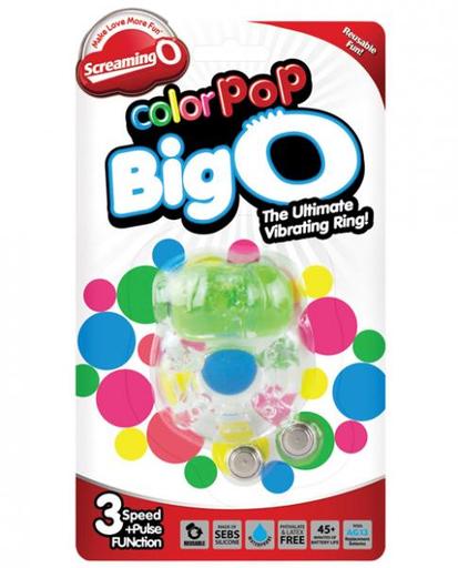 Gift Set of Color Pop Big O Green Ring and Fetish Fantasy Series Furry Love Cuffs - Black