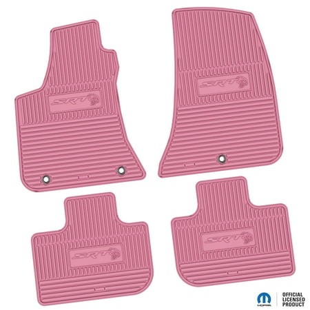 Flextread Floor Mats for 11-23 Dodge Charger RWD - Mopar Licensed Factory Fit - Pink W/ SRT Hellcat Insert - 100% Made in USA