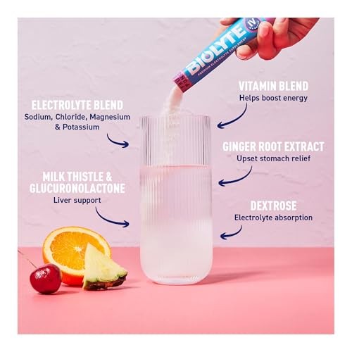 BIOLYTE IV Electrolyte Powder Packets, IV Liquid Drink Mix for Water, Doctor-Developed Hydration, Dehydration Relief, Chemotherapy Must Haves for Wome thumbnail