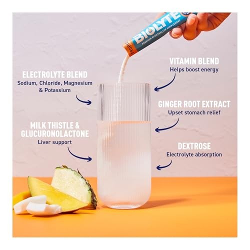BIOLYTE IV Electrolyte Powder Packets, IV Liquid Drink Mix for Water, Doctor-Developed Hydration, Approved Dehydration Relief, Chemotherapy Must Haves thumbnail