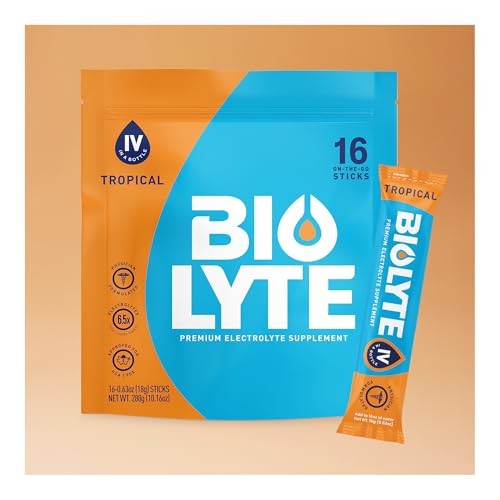 BIOLYTE IV Electrolyte Powder Packets, IV Liquid Drink Mix for Water, Doctor-Developed Hydration, Approved Dehydration Relief, Chemotherapy Must Haves thumbnail