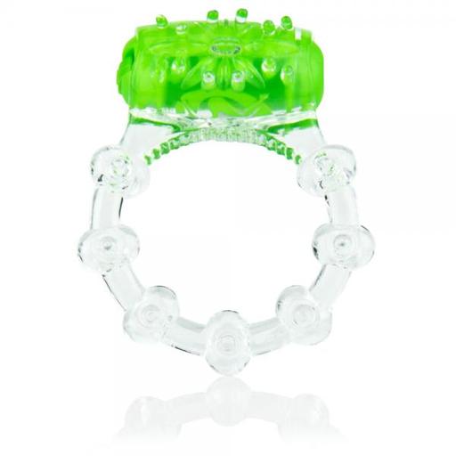Gift Set of Color Pop Quickie Green Vibrating Ring and Fetish Fantasy Series Furry Love Cuffs - Black