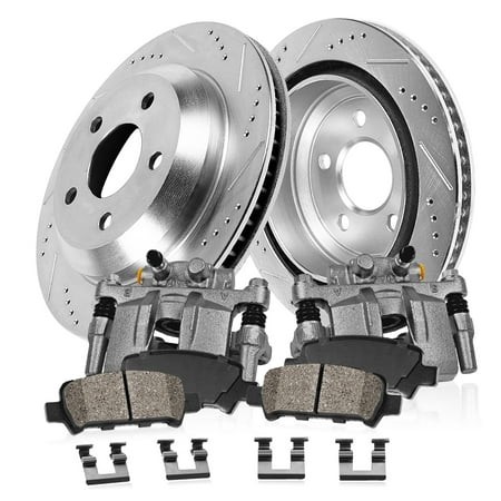 Callahan Brake Parts Kit for Buick Enclave 08-17 Chevrolet Traverse 09-17 GMC Acadia 07-16 GMC Acadia Limited 2017 Saturn Outlook 07-10 Rear Drilled S