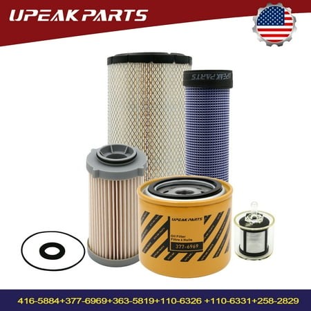 500 Hours Maintenance Filter Kit for Caterpillar 421-5479 416-5884 110-6326 110-6331 377-6969 258-2829 363-5819 236D 242D 246D 262D 262D3 272D 299D 29
