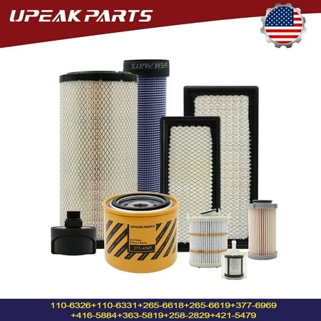 1000 Hours Maintenance Filter Kit for Caterpillar 421-5479 377-6969 110-6326 416-5884 265-6619 236D 242D 246D 262D 262D3 272D