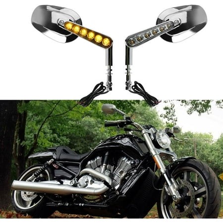 For Harley 09-17 V-ROD VRSCF Motorcycle LED Front Turn Signals Rear View Rearview Side Mirrors 2009 2010 2011 2012 2013-2017