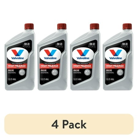 (4 Pack) Valvoline MaxLife Full Synthetic High Mileage 5W-20 Motor Oil 1 Quart